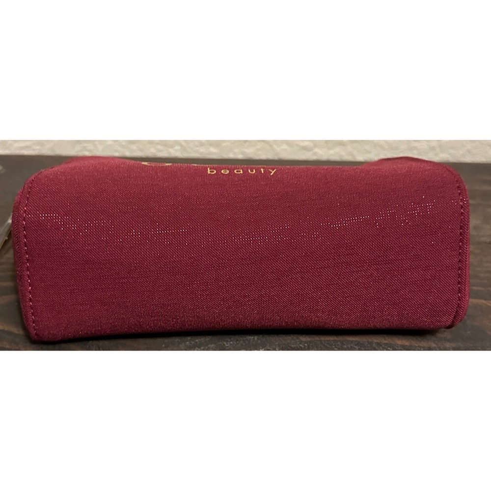 Gucci Beauty Burgundy Shimmer Makeup Bag Cosmetic Pouch Gold Logo New - Picture 10 of 15